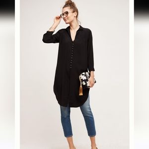Maeve Anthropologie Black Ceycen Tunic size Large minimalist quiet luxury